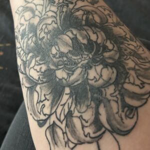 Foto van de tatoeage van de Japanse klaproos